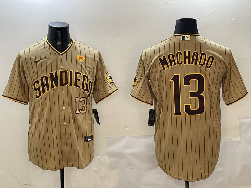 Men San Diego Padres 13 Machado Brown Stripe Game 2025 Nike MLB Jersey style 7